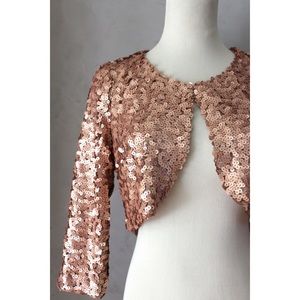 Rose Gold Sequin Bolero Jacket (Forever 21)